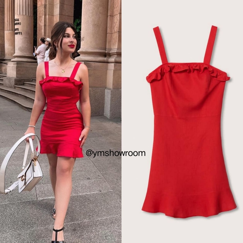 MANGO Linen mini dress
